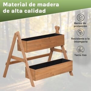 mesa de cultivo elevada para huerto urbano cómoda y ergonómica