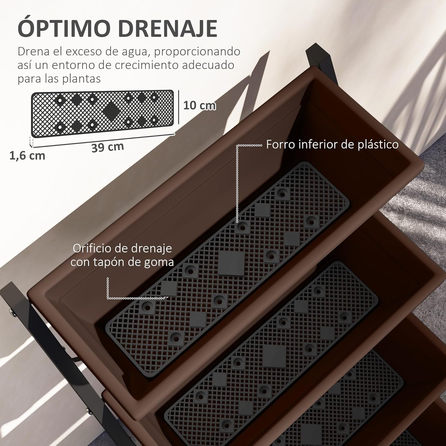 Huerto urbano vertical de 5 niveles para balcón y terraza jardinera vertical para balcón con 5 niveles ideal para cultivar plantas en casa