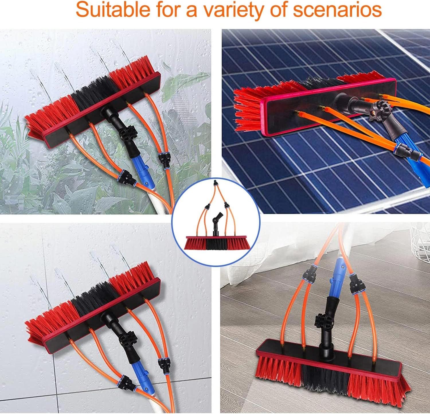 Cepillo telescópico con agua para limpiar paneles solares, cristales y fachadas herramienta telescopica usada en terraza