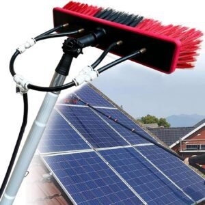 limpieza de paneles solares con cepillo telescopico