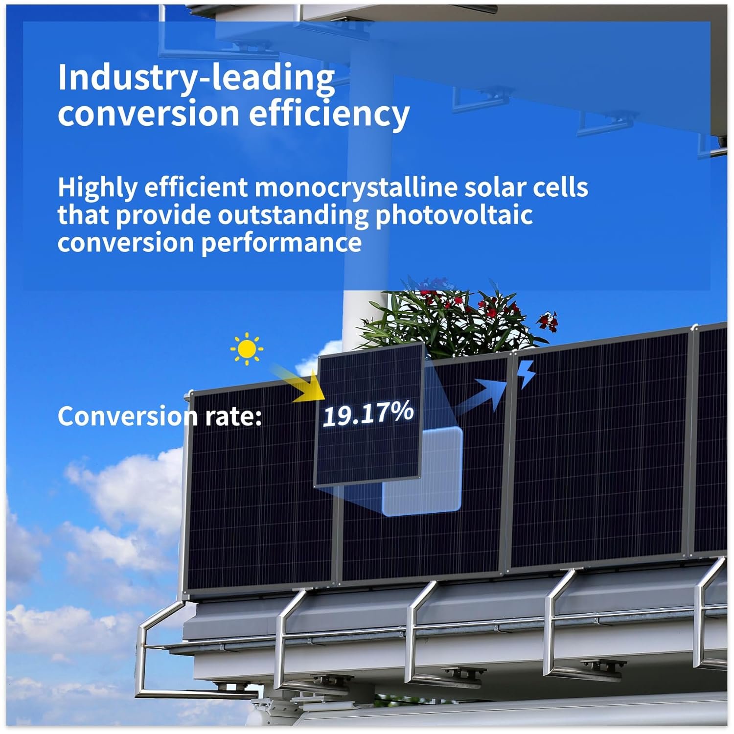 Kit solar de balcón 800W con paneles flexibles y microinversor incluido panel solar flexible adaptado a barandilla