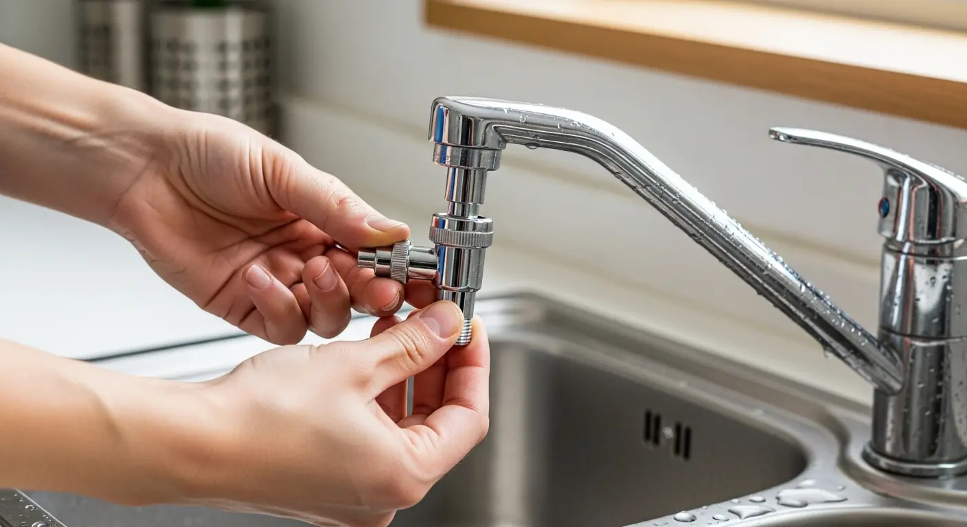 Instalación de válvula desviadora en grifo para filtro de agua de encimera