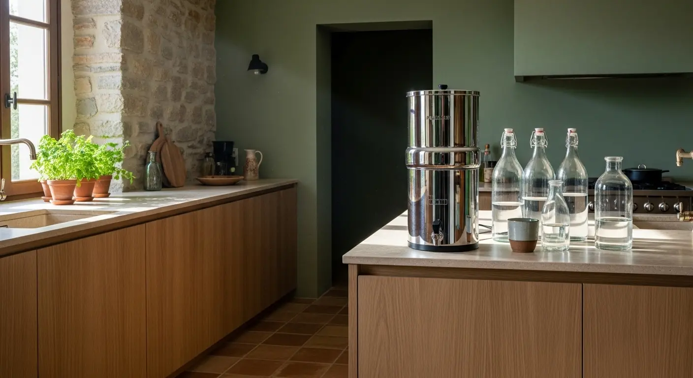 Filtros de agua de encimera de acero inoxidable para casa autosuficiente